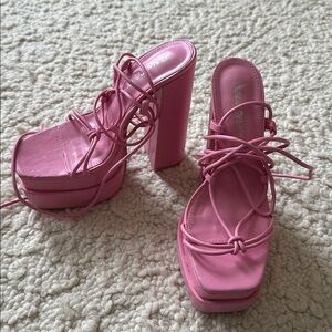 Pink Platform Lade Up Heels